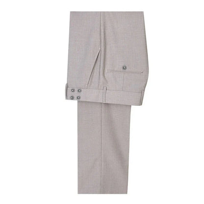 Men Suit 2 Pieces Gray Double Button Solid With Lapel For Wedding Banquet Birthday Party Business Work Set Jacket With Pants