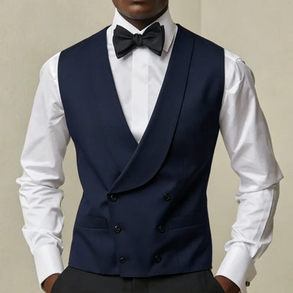 Men's Double Breasted Vest – Formal Waistcoat for Weddings, Banquets & Business