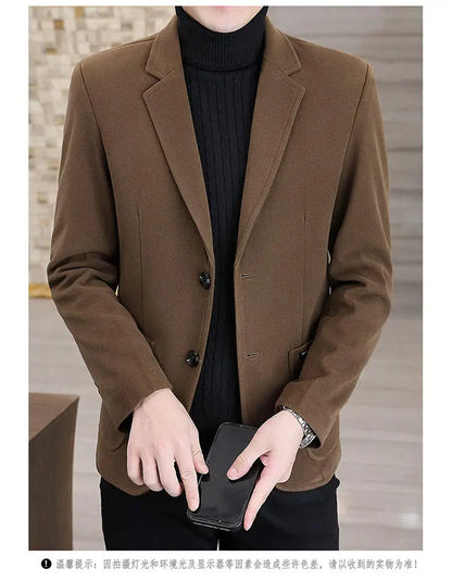 Blazer  New Stylish and Slimming Middle-aged Business Casual Solid-color Wedding Banquet Host Men Outdoor Performance Blazer