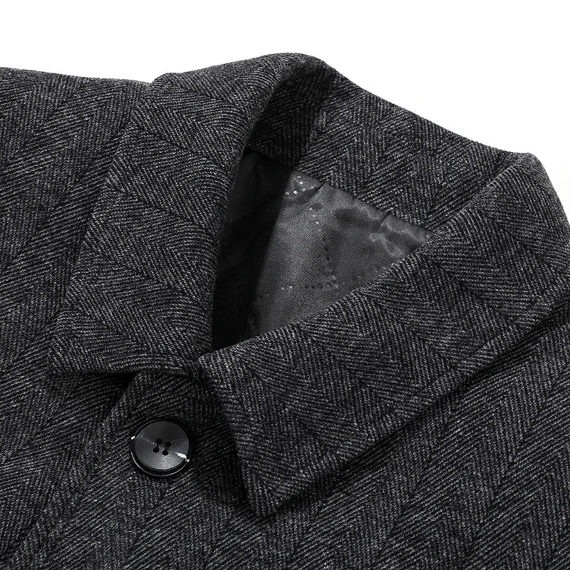 Mens Designer Knitted Wool Stretch Coat Casual Business Handsome Overcoat High Quality Fashion 2024