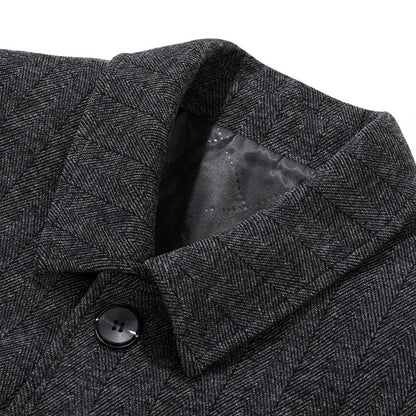 Mens Designer Knitted Wool Stretch Coat Casual Business Handsome Overcoat High Quality Fashion 2024