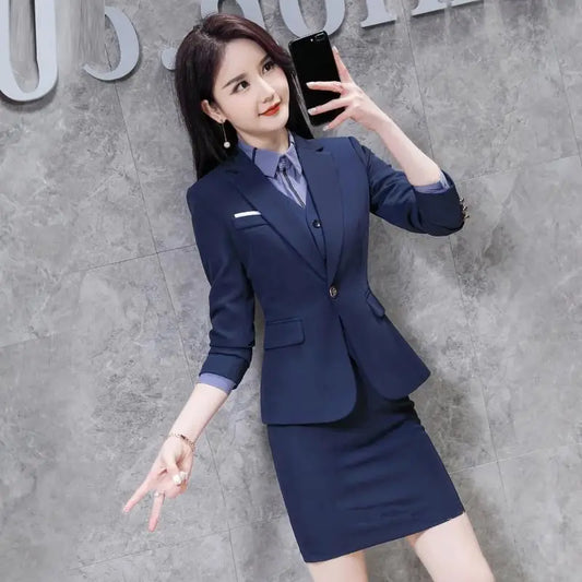 960 Sense Business Hotel Suit Women's Three-Piece Work Clothes Manager Autumn Professional Tailored Suit Formal Wear Host