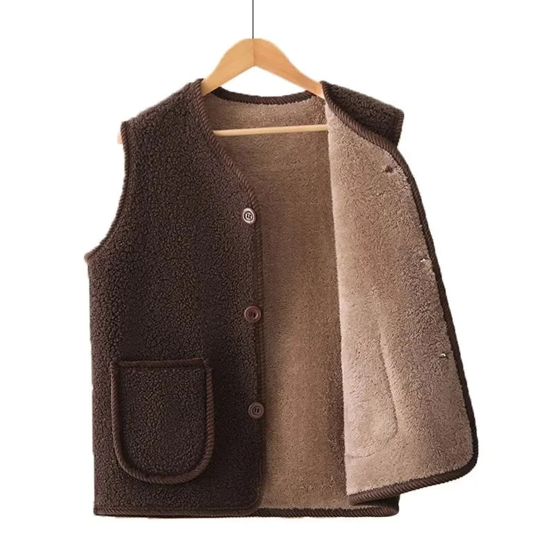 Women Large Size 5XL Parkas Waistcoat Coat Autumn Winter Female Cotton Padded Sleeveless 2025 Lady Lamb Down Cotton Vest Jacket