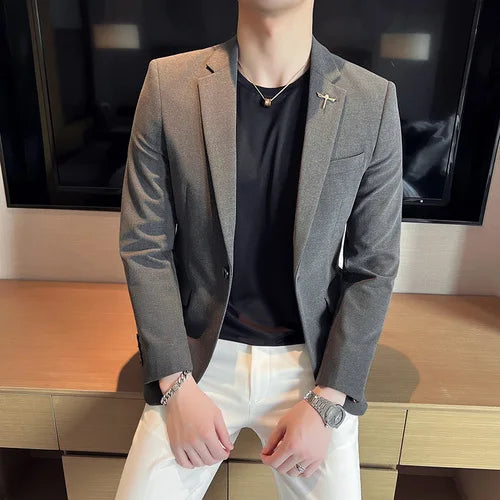 Men's Blazer Suit Jacket – Smart Casual & Business Style – 1 or 2 Button – Wedding & Party