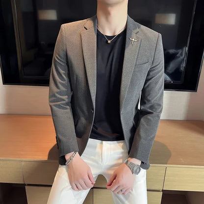 Men's Blazer Suit Jacket – Smart Casual & Business Style – 1 or 2 Button – Wedding & Party