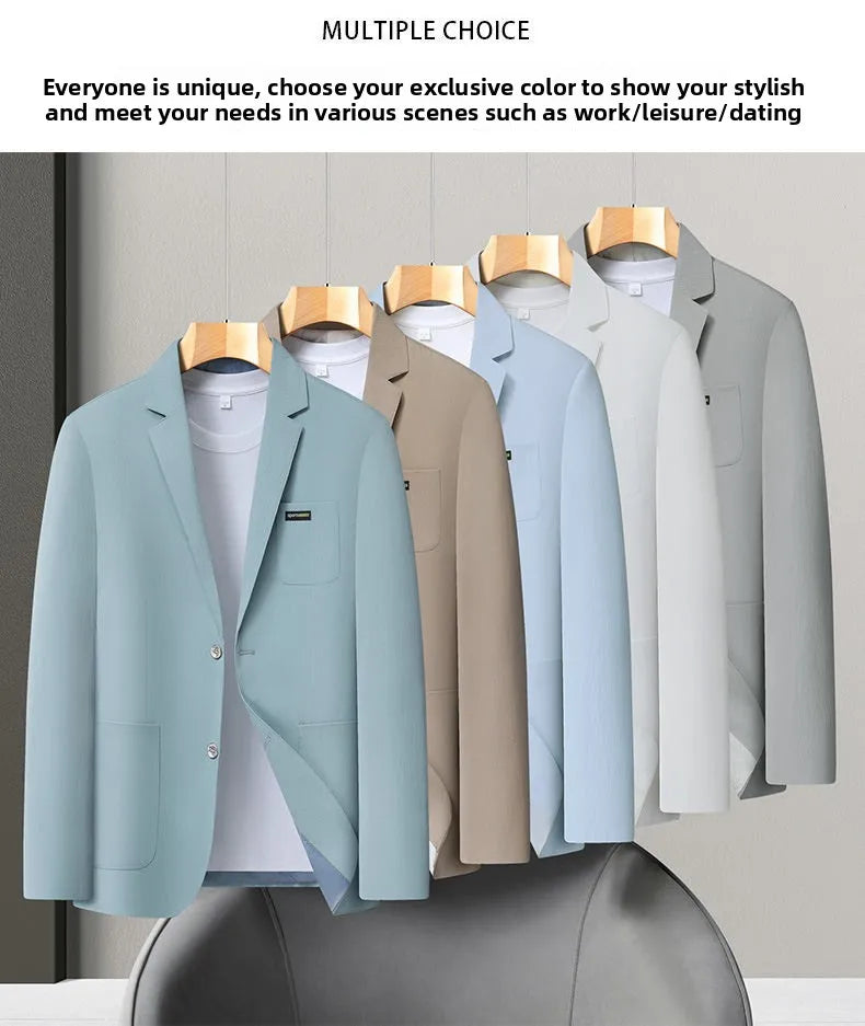 Blazer Men's Fashion Business Outdoor Travel Youth Campus Wedding Versatile Host Shaping Casual Korean Style Thin Style Blazer