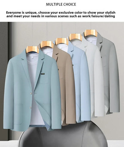 Blazer Men's Fashion Business Outdoor Travel Youth Campus Wedding Versatile Host Shaping Casual Korean Style Thin Style Blazer