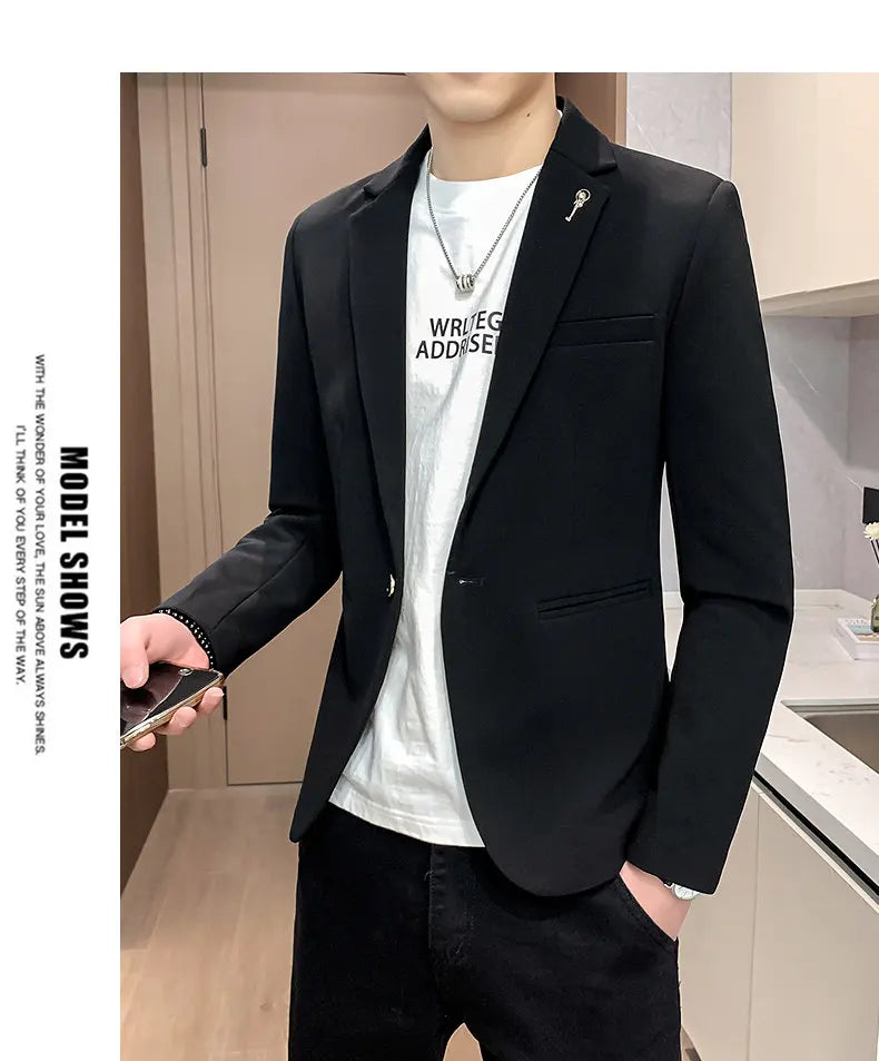 Blazer Outdoor Men's Velvet Fashion Business Korean-style Travel Wedding Solid Color Slimming Casual High Formal Wear Blazer