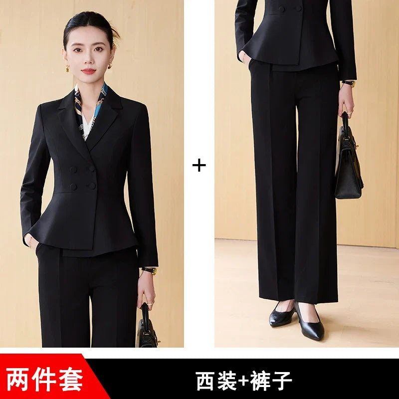 Fashion professional women's high-quality two-piece pants+blazers, exquisite elegant, new products for autumn winter 2025