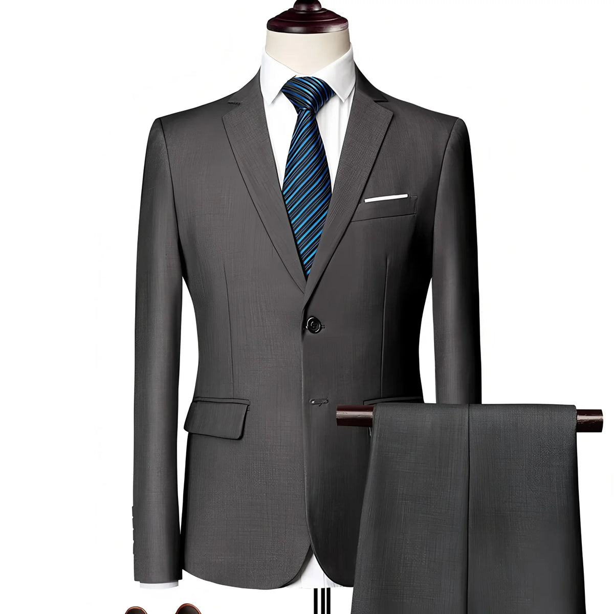 Men's 2 Piece Suit , Two Button Slim Fit Solid Jacket and Pants Set, Suits for Men Prom Party Wedding & Business