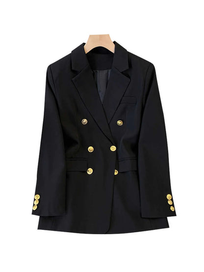 Women's Coffee Autumn Blazer Coat Vintage Harajuku Elegant Long Sleeve Fitted Suit Jacket Outerwear Top 2000s Emo Clothes 2025