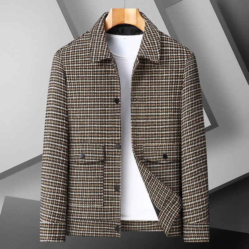 Large Size Men's Casual Jacket Lapel Shirt Handsome Spring Autumn Plus Fat Trendy Brand Loose Top for Youth