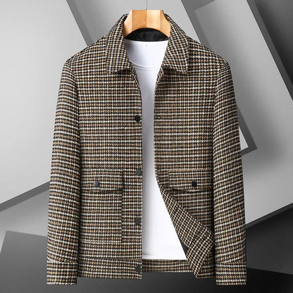 Large Size Men's Casual Jacket Lapel Shirt Handsome Spring Autumn Plus Fat Trendy Brand Loose Top for Youth