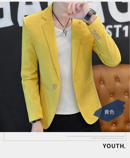 Blazer: Outdoor Fashion, Business-style, Gentleman's Wedding Host, Campus Casual, Relaxed, Korean-style, Youthful Men's Blazer