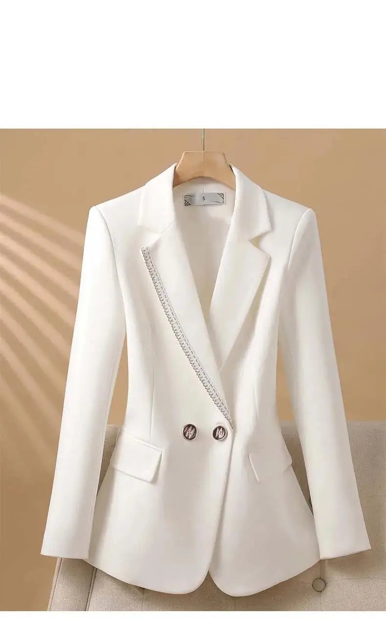 Spring 2025 Fashion Outerwears Blazer Mujer Woman New In Coats Casaco Feminino Double Breasted Office Lady Blazers Jackets Tops