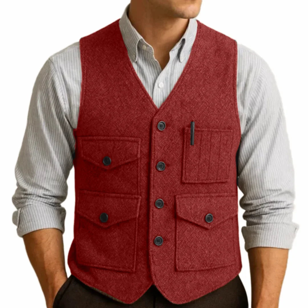 Men's Formal Vest Single Breasted Waistcoat for Wedding and Business