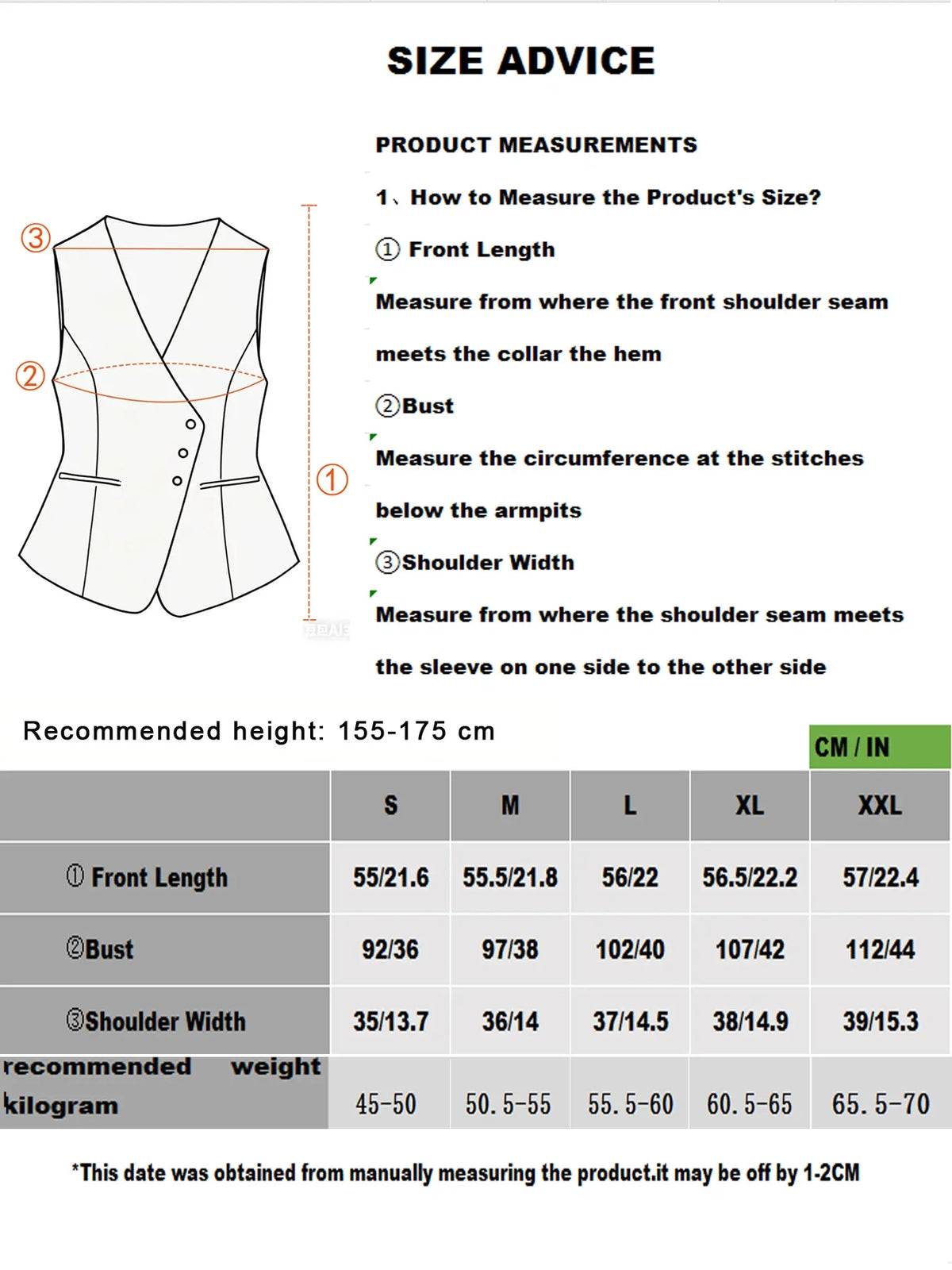 Whitevneck Short Vest for Women Spring & Fall Single-Breasted Slim Workplace Elegant Fashionable Top