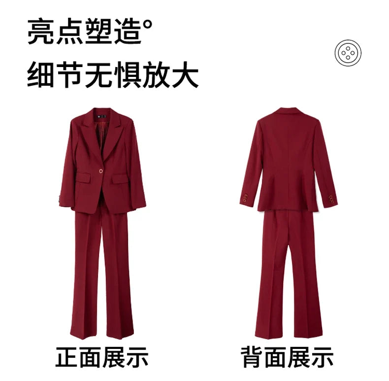 Elegant and fashionable professional women's wear, exquisite two-piece suit jacket + pants. 2025 autumn/winter new styles