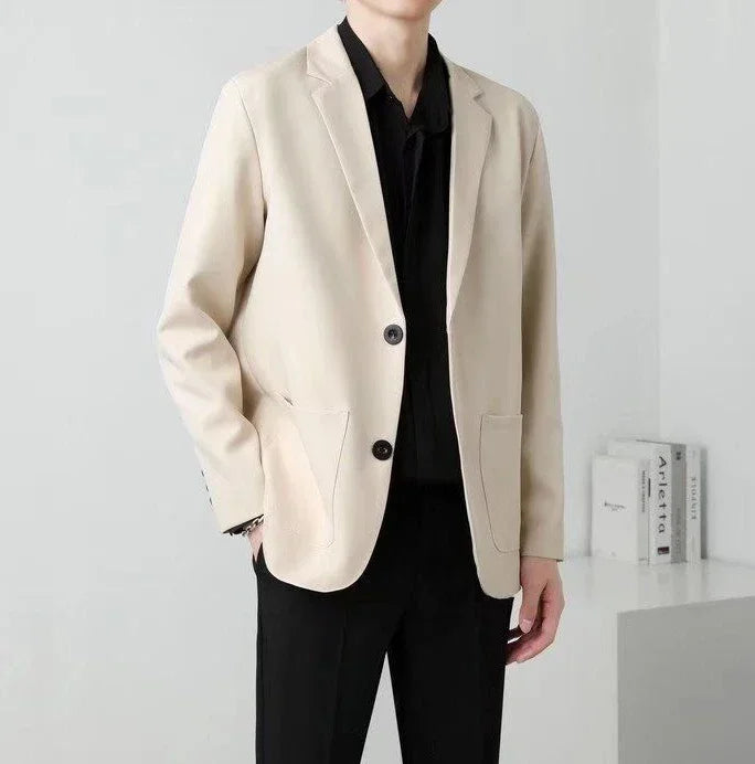 Men's Oversized Blazer Smart Casual Single Breasted Jacket for Business and Daily Wear