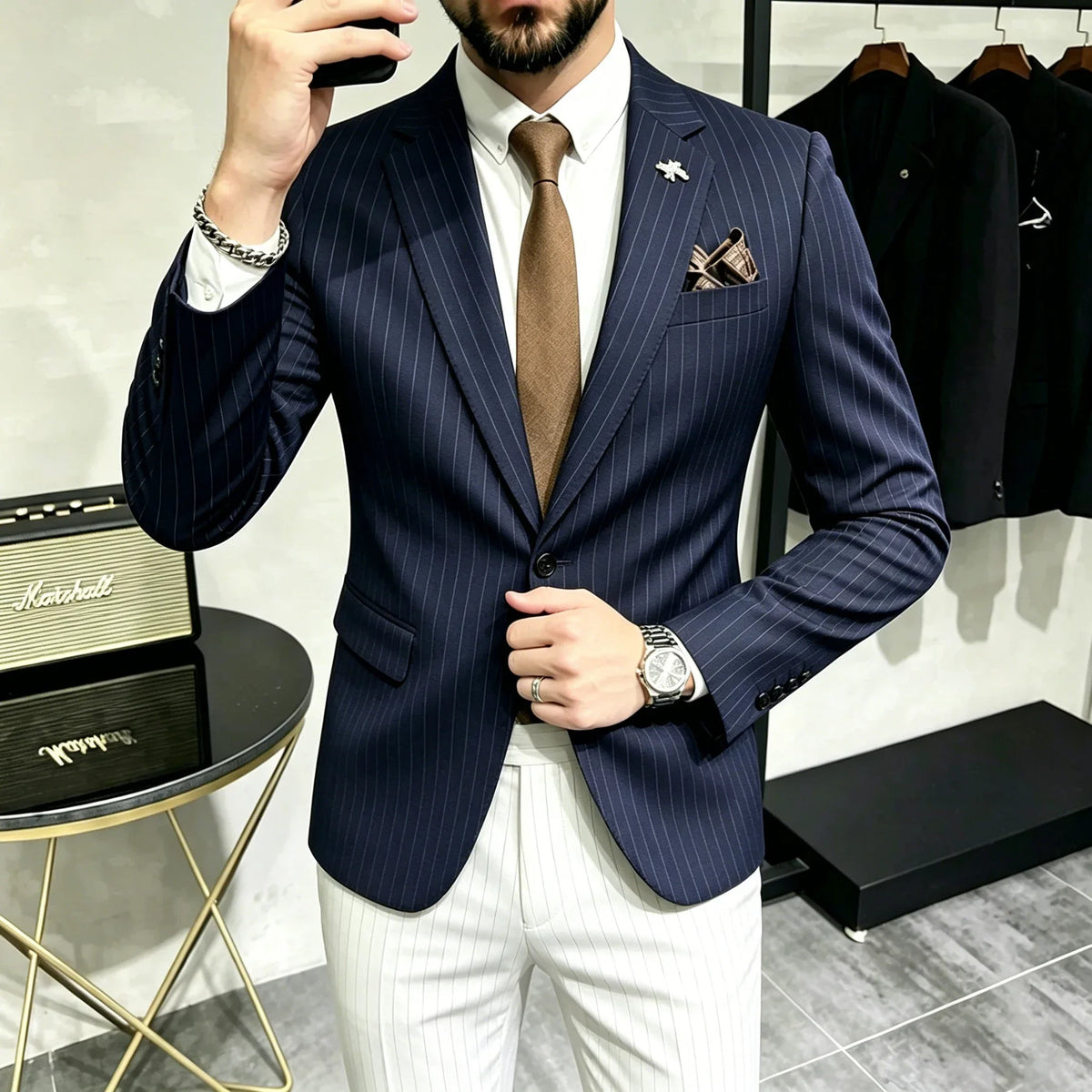 Men's Double Breasted Blazer – Formal Wedding & Business Jacket