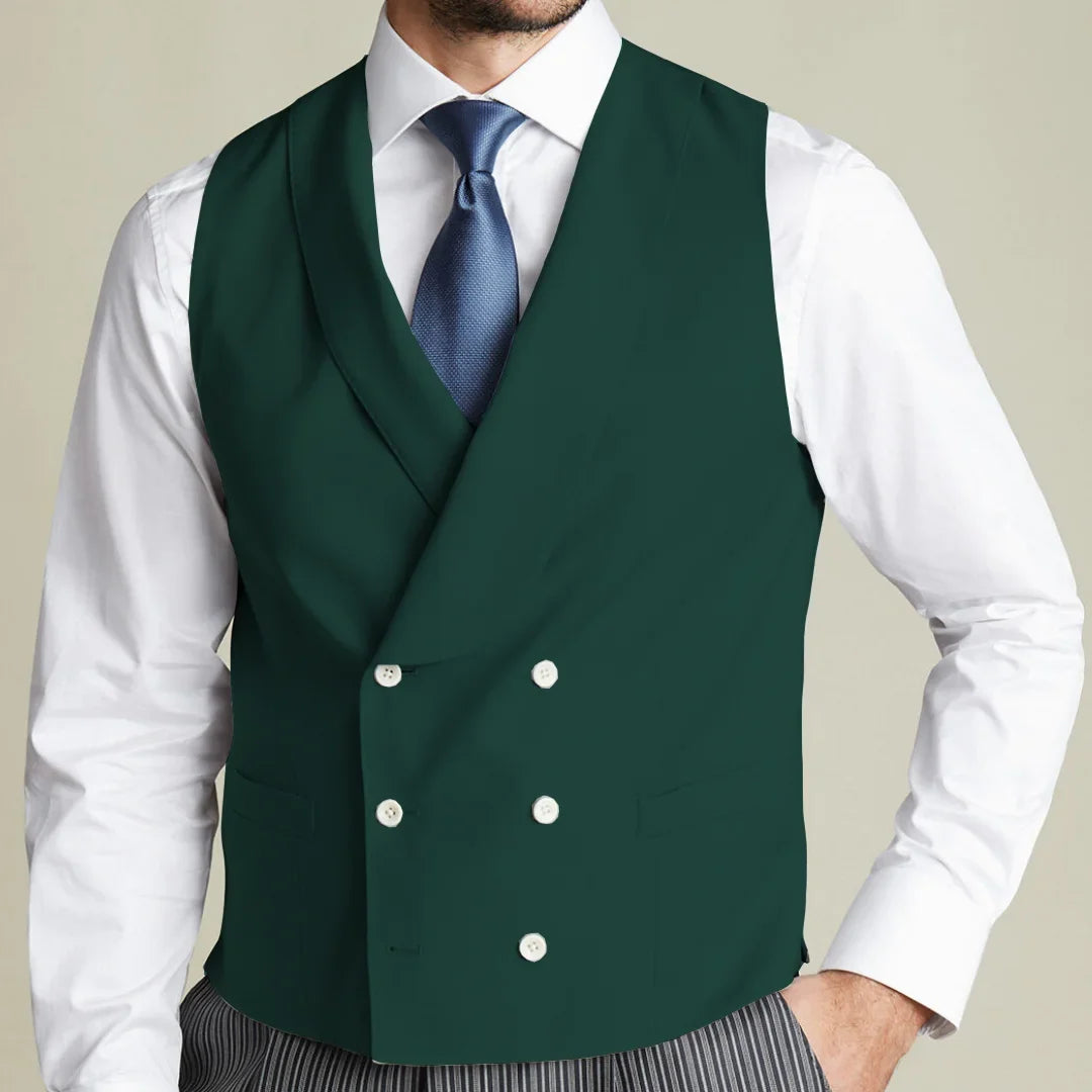 Men's Double Breasted Vest for Weddings, Business & Formal Occasions