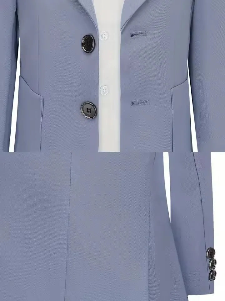 Kids Gray Jacket Vest Pants Bowtie Brooch 5Pieces Performance Costume Boys Formal Wedding Birthday Baptism Blazer Suit