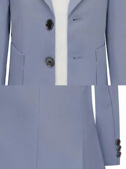 Kids Gray Jacket Vest Pants Bowtie Brooch 5Pieces Performance Costume Boys Formal Wedding Birthday Baptism Blazer Suit
