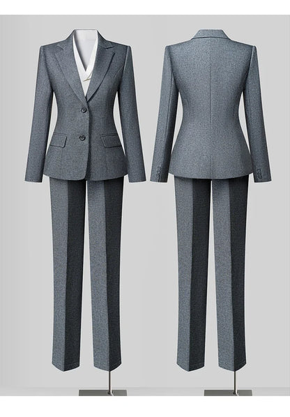 Summer 2026 Fashionable Professional Women's High-Quality Two-Piece Set Pants + blazer Elegant Attractive Business Wear