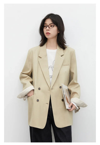 New Women Blazers Coat Loose Casual Plus Size Office Ladies Suit Jacket Spring Autumn 2026 Female Overcoat