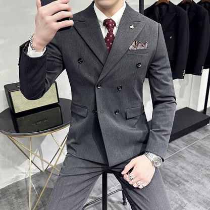 Men's 3-Piece Formal Suit Slim Fit Blazer Vest Pants for Wedding Business Smart Casual