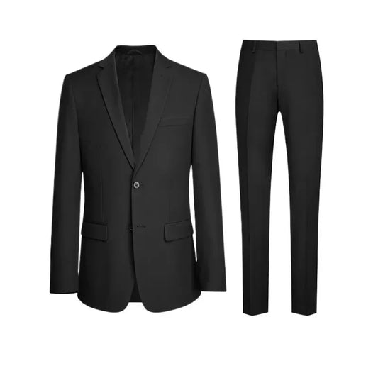 Men's Slim Fit Suit Smart Casual Solid Color Single Breasted Blazer and Pants for Wedding and Business
