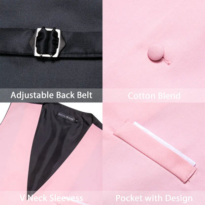 Men's Slim Fit Dobby Vest – Multi-Color Formal Waistcoat for Weddings & Smart Events