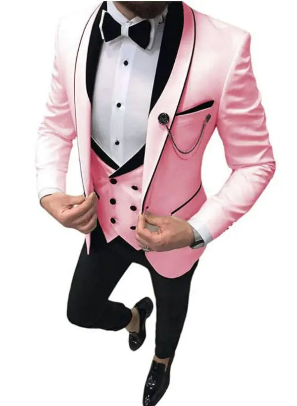 Men's Suit Fashion Formal Business Slim Fit 3 Pieces Dark Green Men's Tuxedo Men Wedding Suits Groom Male Suit Blazers
