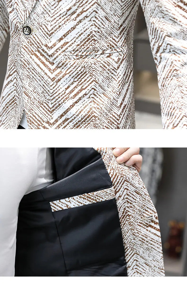 Blazer Men's Fashion Outdoor Travel Gentleman Wedding Slimming Business Versatile Trendy Casual Korean-style Formal Wear Blazer