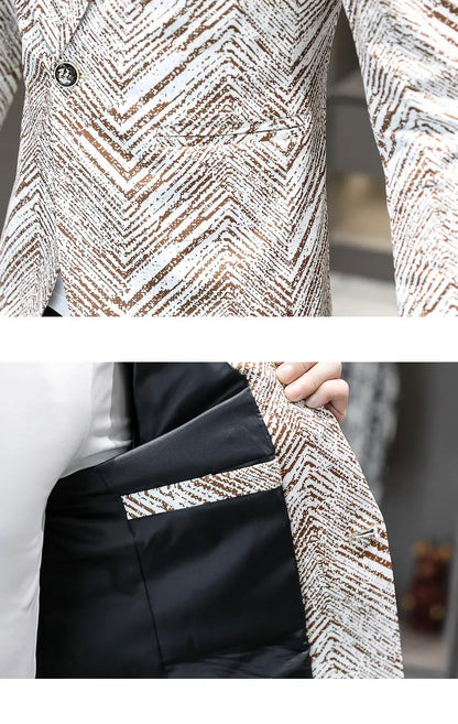 Blazer Men's Fashion Outdoor Travel Gentleman Wedding Slimming Business Versatile Trendy Casual Korean-style Formal Wear Blazer