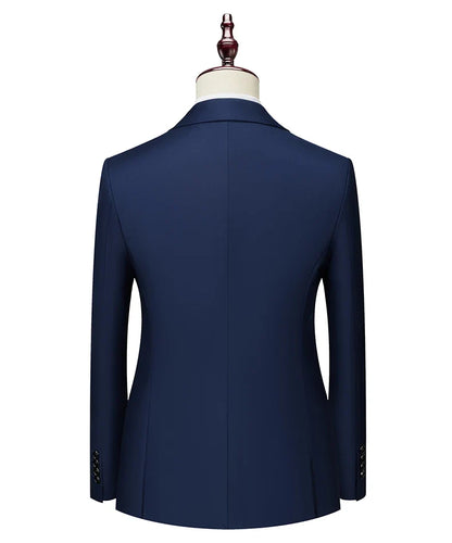 Men's Double Breasted Blazer – Formal Solid Color Suit Jacket for Weddings & Business