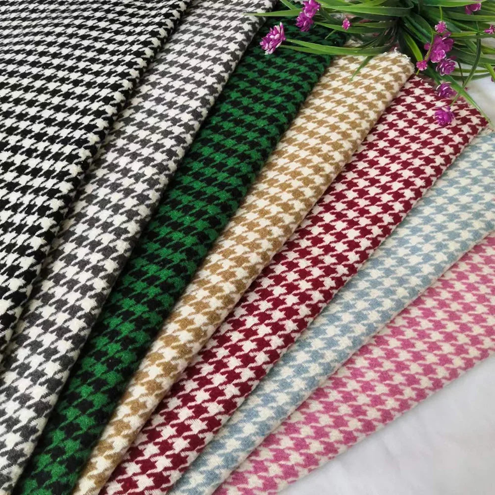 Chic Houndstooth Double Breasted Women Suit Two Pieces(Jacket+Pants) Lapel Outfits Chic Casual Party Prom Wedding Set