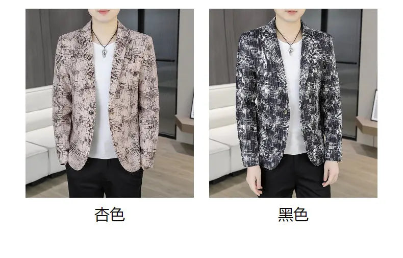 Blazer Men's Fashion Outdoor Travel Gentleman Wedding Slimming Business Versatile Trendy Casual Korean-style Formal Wear Blazer
