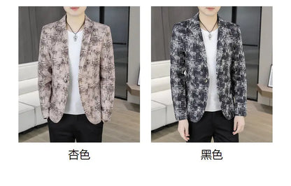 Blazer Men's Fashion Outdoor Travel Gentleman Wedding Slimming Business Versatile Trendy Casual Korean-style Formal Wear Blazer