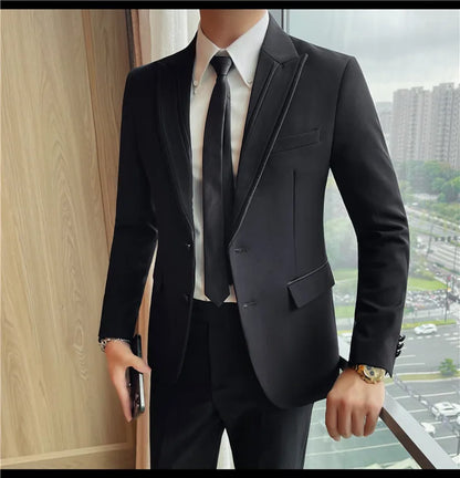 High-quality suit formal wear for men, fashionable and stylish business trend suit jacket, new business casual suit jacket