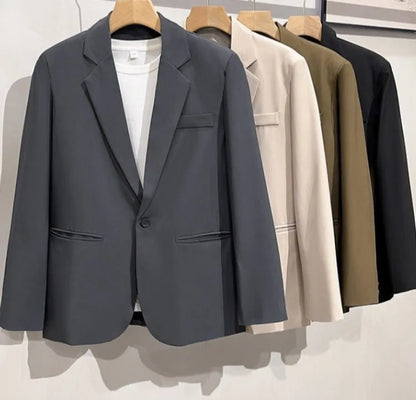 Men 2026 Korean Style Loose Blazer Spring Autumn Versatile Casual Suit Jacket Trendy Handsome Outerwear