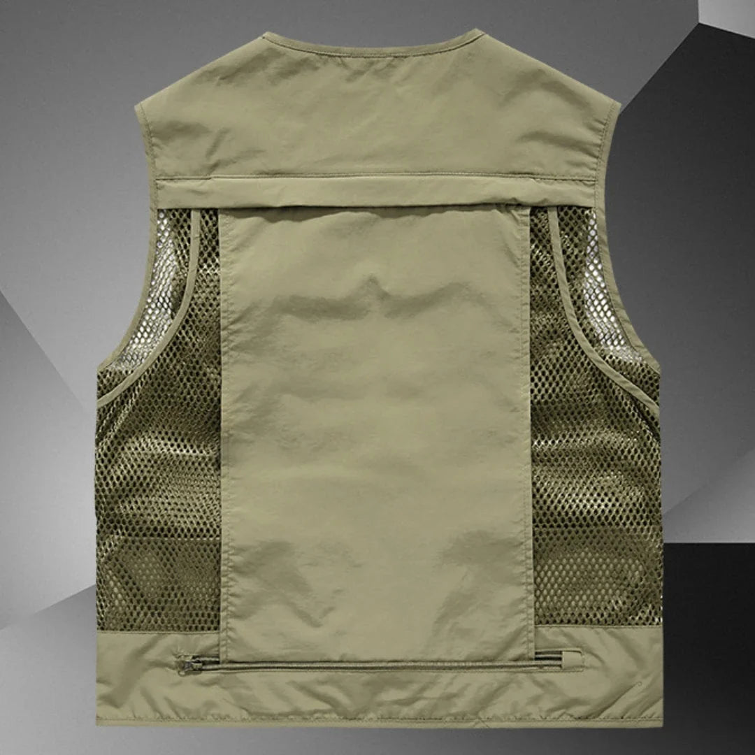 Men's Tactical Vest – Formal Workwear Sleeveless Waistcoat for Men – Multi-Pocket, All Seasons