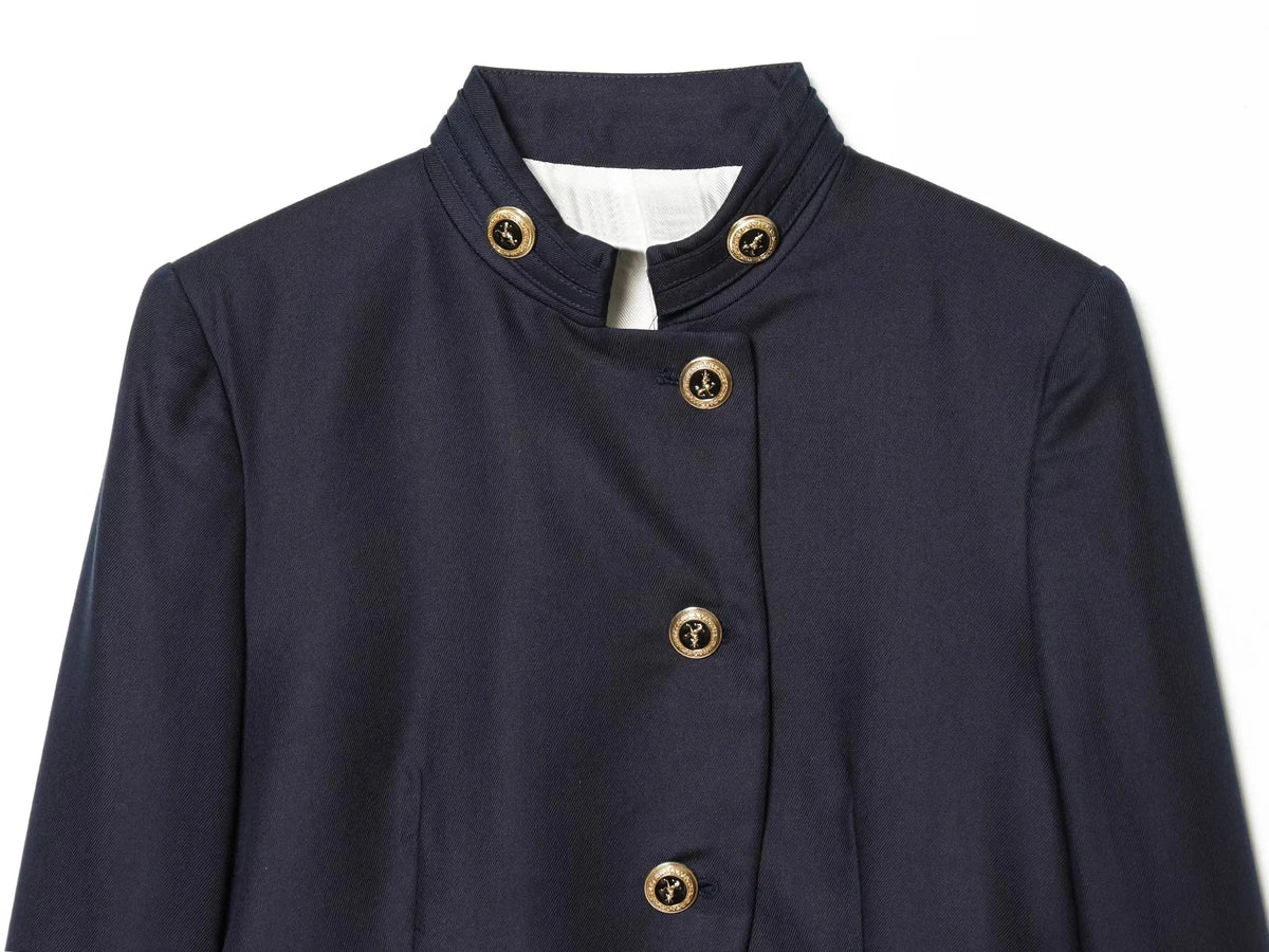 Elegant Casual Chic Women Blazer NavyBlue Buttons Stand Collar Slim Blazer Fashion 2026 Spring Summer Office Lady Blazer