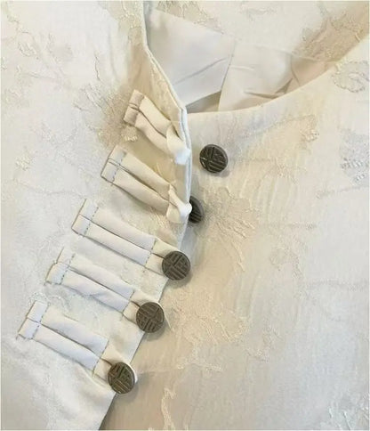New Chinese Style Buckle Vest Coat For Women New Spring Autumn O-Neck Embroidery Sleeveless Jacket Fashion Jacquard Waistcoat
