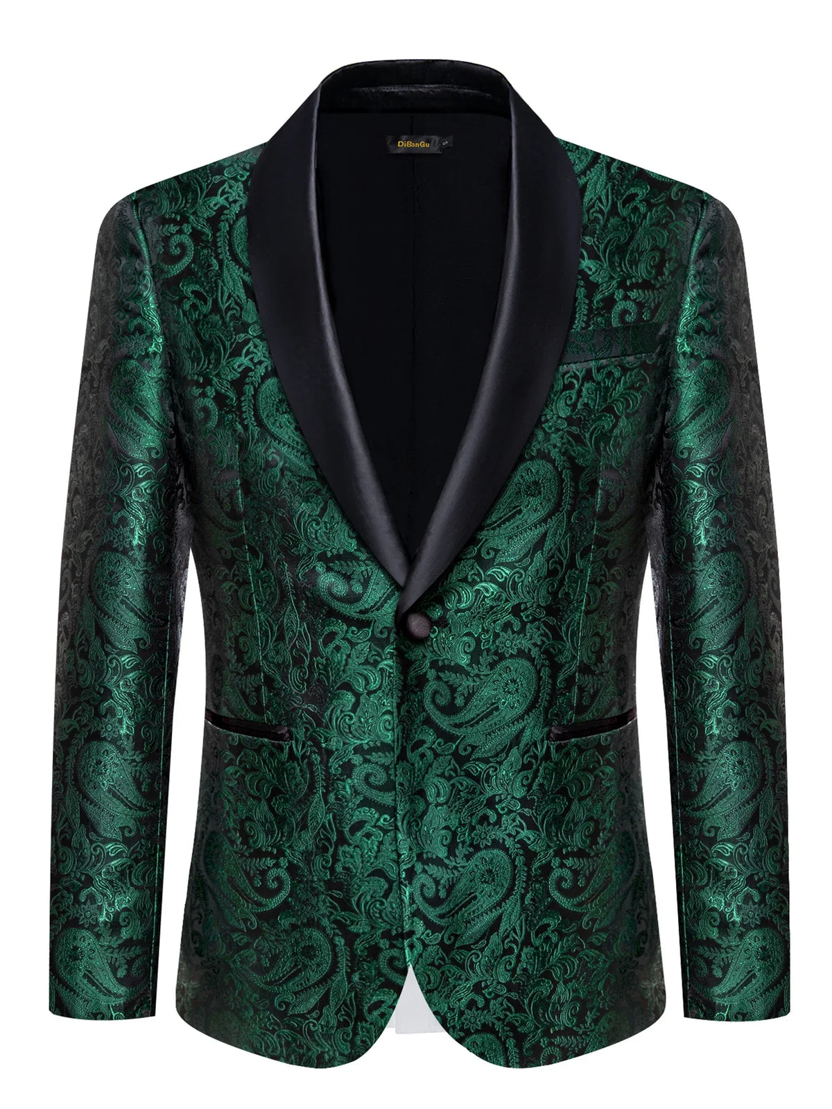 Men's Red Green Pink Black Paisley Pattern Party Blazer Suit Jacket with Lapel