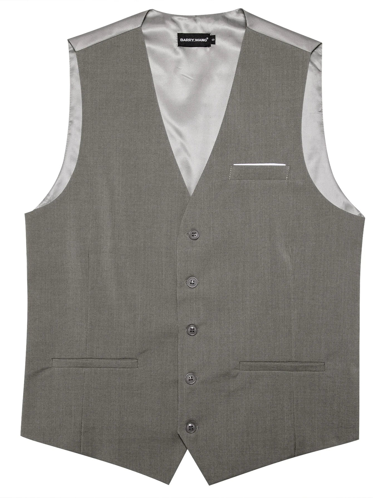 Men's Formal Vest Set 5-Piece Satin Waistcoat with Tie for Weddings and Business