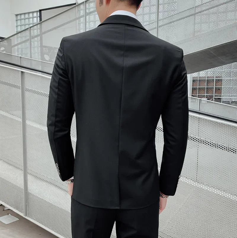 Men's Three-Piece Formal Suit – Slim Fit Business Dress Suit for Men