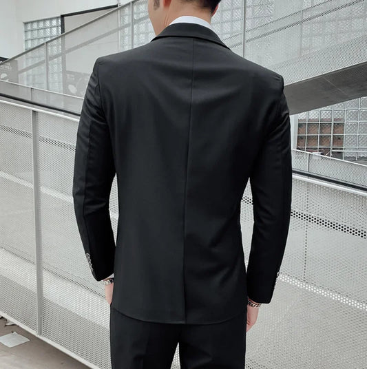 Men's 3-Piece Suit Slim Fit Blazer Vest Pants Set Business Formal Wedding
