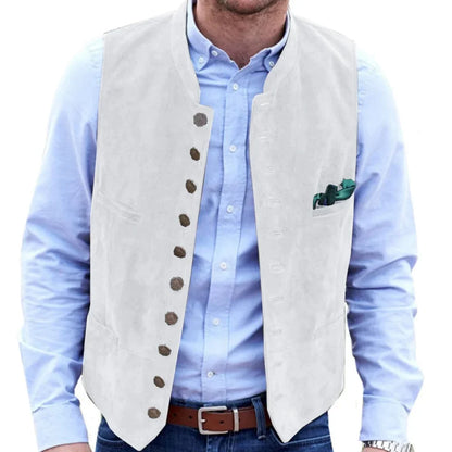 Men's Formal Vest Single-Breasted Sleeveless Waistcoat for Business & Daily Wear – Multiple Colors