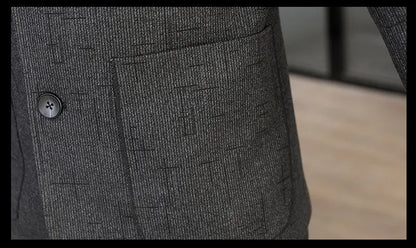 Blazer Men's Fashion Business Outdoor Travel Solid Color Trendy Wedding Youth Slimming Versatile Casual High Formal Wear Blazer